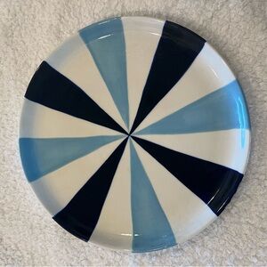 Vintage Jonathan Adler-"Happy Home" Blue Stripes -salad plate (1)